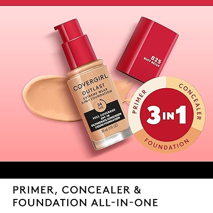 Covergirl Outlast Extreme Wear 3-in-1 Full Coverage Liquid... 3