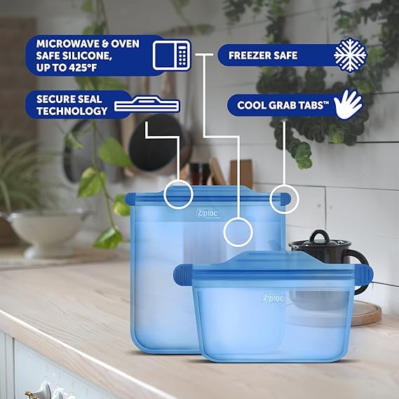 Ziploc Endurables Small Container, 2 Cups, Reusable Silicone... 2