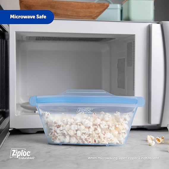 Ziploc Endurables Small Container, 2 Cups, Reusable Silicone...