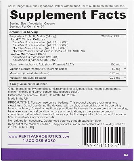 Peptiva 26 Billion CFU Probiotic and Sleep Support... 2