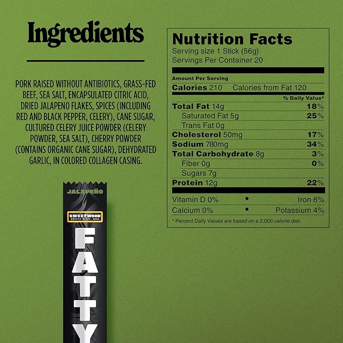 FATTY Meat Sticks, Made with Grass Fed Beef,... 2