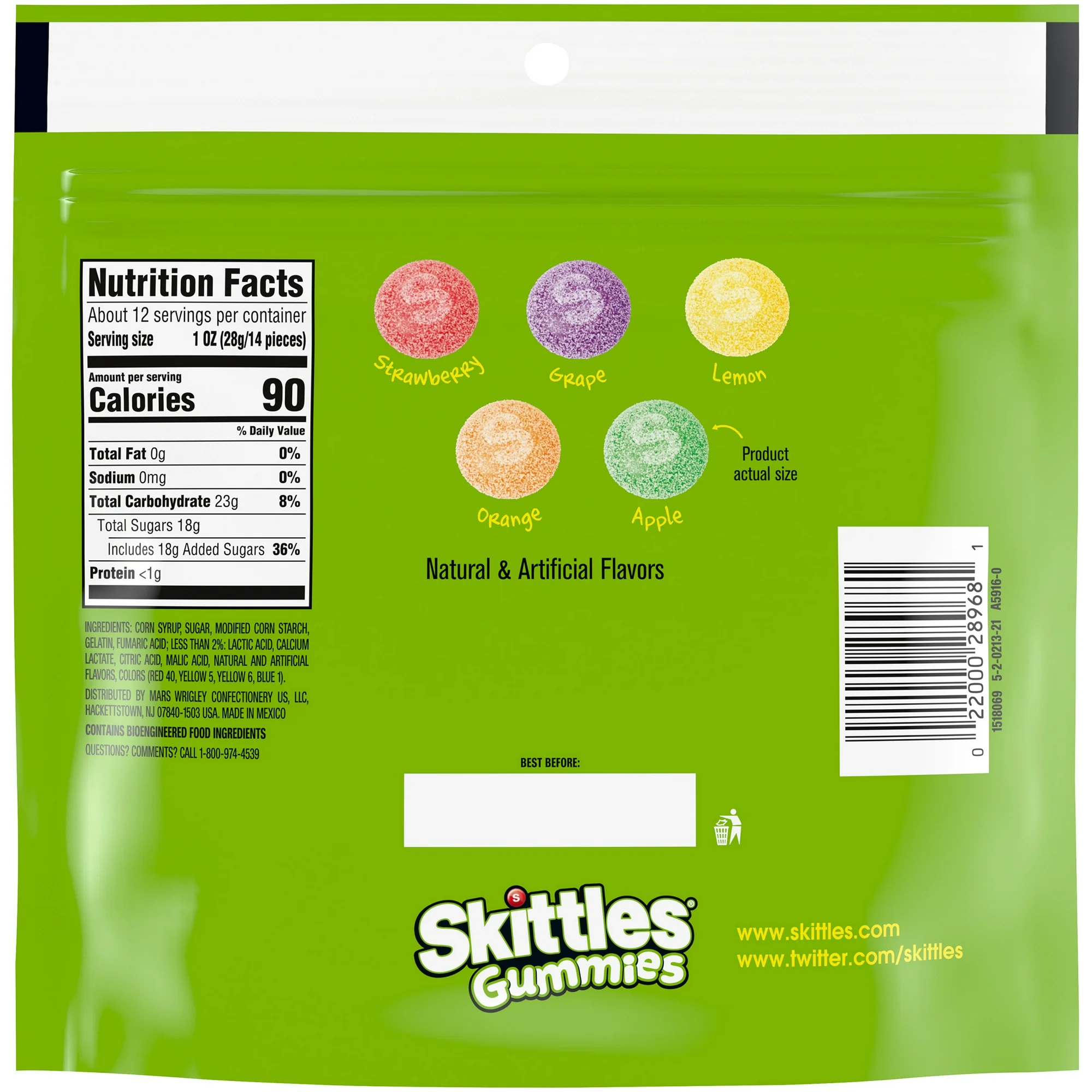 Skittles Sour Gummies Chewy Candy, Sharing Size -... 2