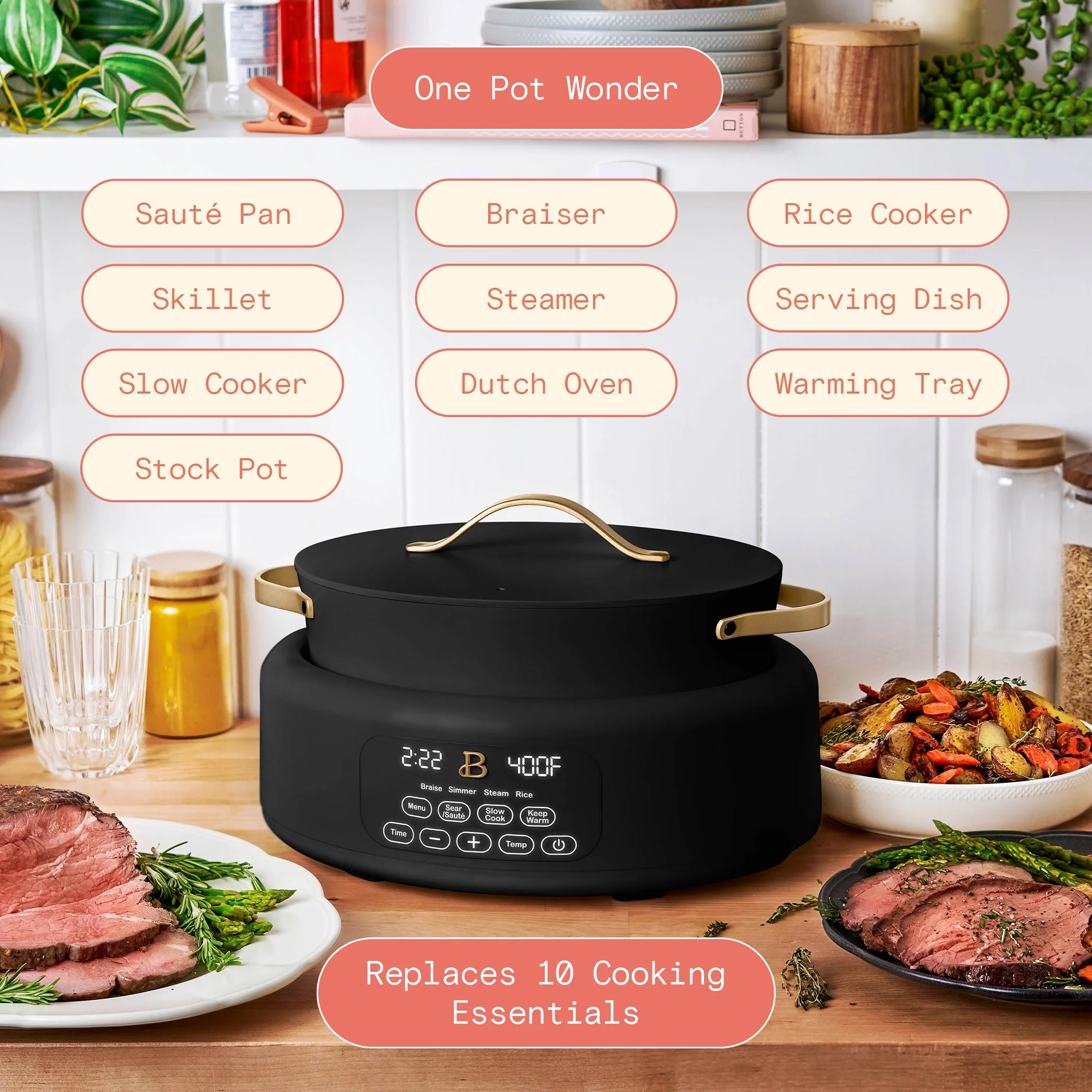 Beautiful 10 in 1, 6 Qt Electric Multi-Cooker,... 2