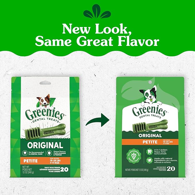 Greenies Veterinarian-Recommended Adult Natural Dental Dog Treats Petite... 3