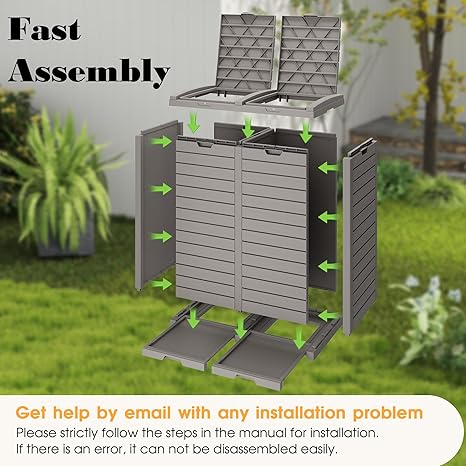 Waterproof Outdoor Trash Can with Lid, Plastic Outdoor... 3